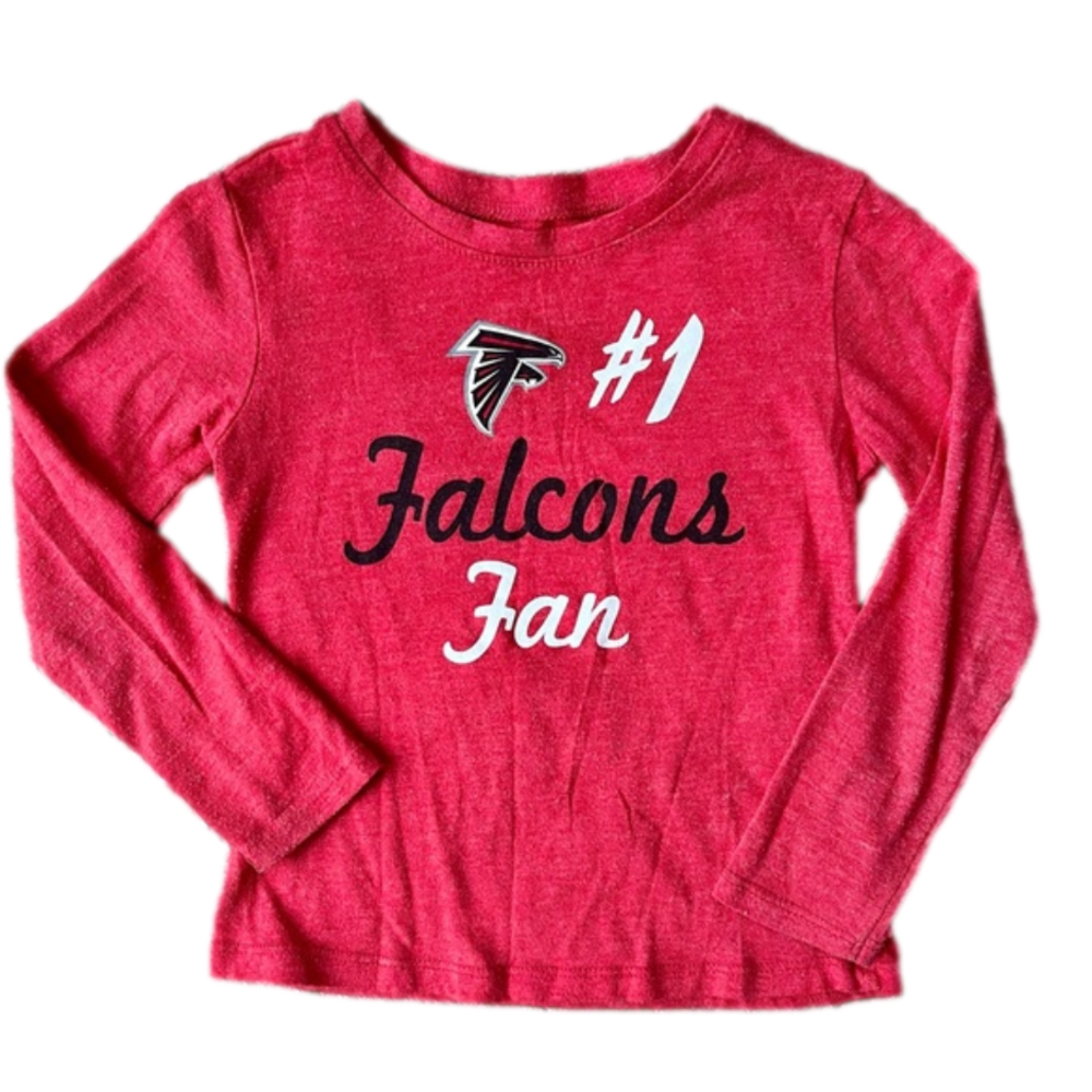 ❤️🖤 Size 4T Atlanta Falcons football shirt red white black long sleeve